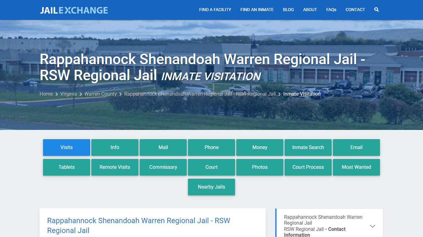 Rappahannock Shenandoah Warren Regional Jail - RSW Regional Jail Inmate ...